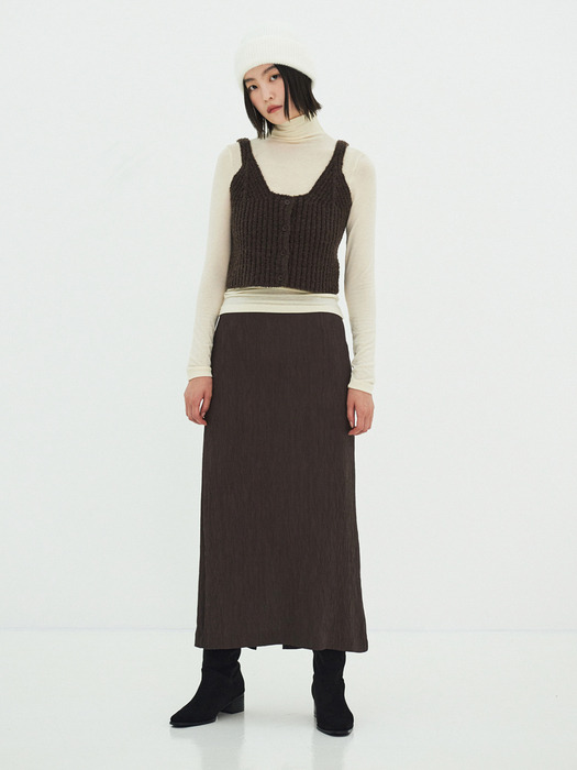 Ray Straight skirt (Brown)