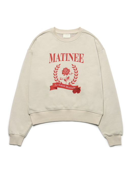 [기모 옵션] Matinee Classic Rose Sweat Shirts [GREIGE]