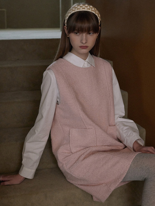 Calt wool mini pocket dress - pink