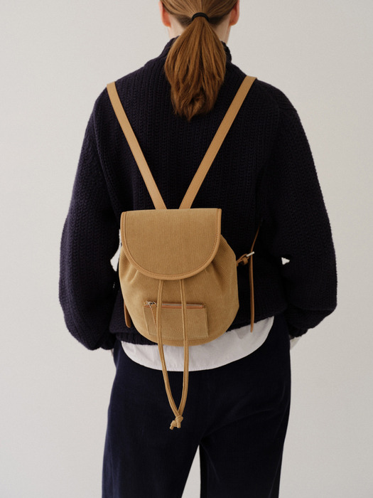 Tambourine backpack Corduroy Yellowish brown