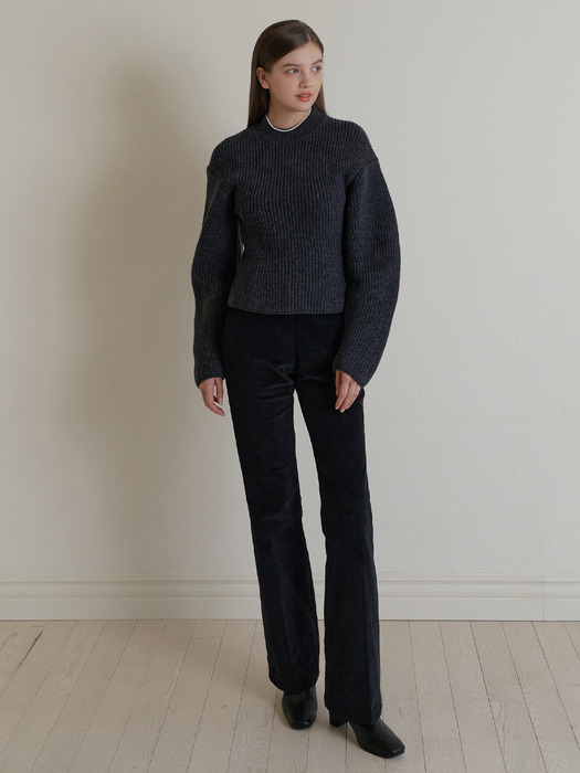 Peony volume knit (charcoal)