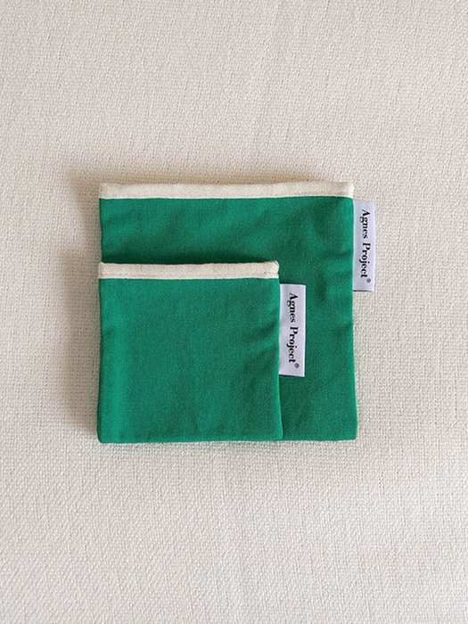  Square Color Pouch_Green(2size)
