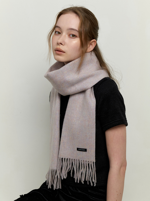 basic wool 100 muffler - marble gray