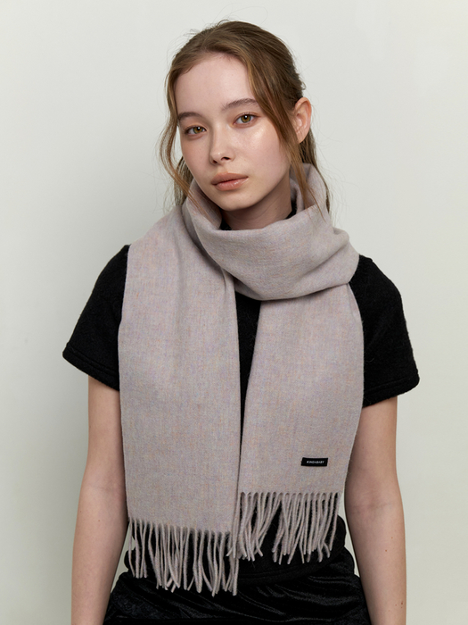 basic wool 100 muffler - marble gray