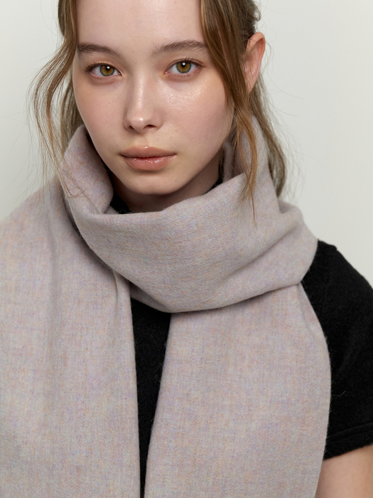 basic wool 100 muffler - marble gray