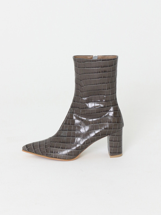 Barneys Croco Ankle Boots  gray