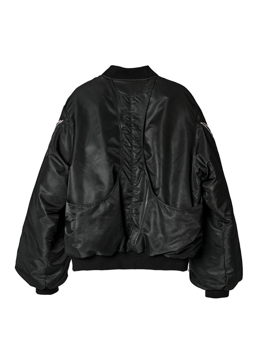 CURVED-ZIP DOWN BOMBER_BK