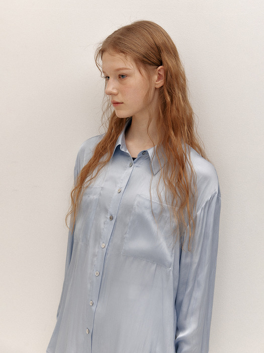 SILKY TUNNEL BLOUSE (BLUE)