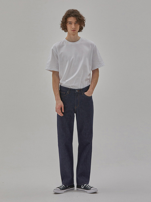 DENIM STRAIGHT COMFORT RAW PANTS INDIGO