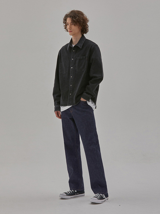 DENIM STRAIGHT COMFORT RAW PANTS INDIGO