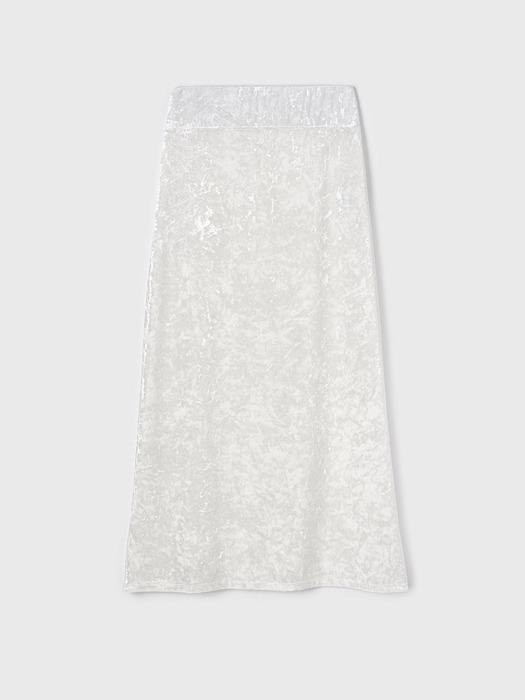 Summer Velvet Long Skirt (White)