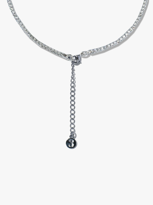 Tri / Sparkling necklace / silver