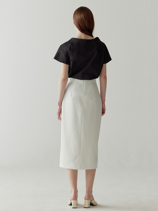 Classic Slit Skirt(White)