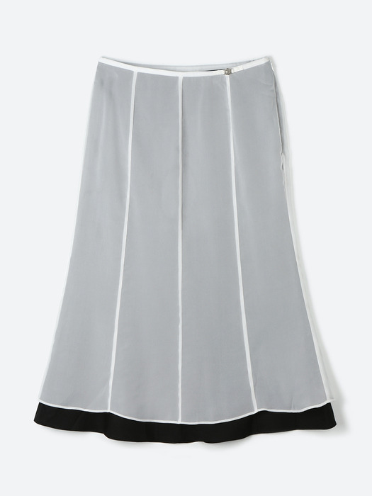 Amor Seer Layered Skirt / White&Black