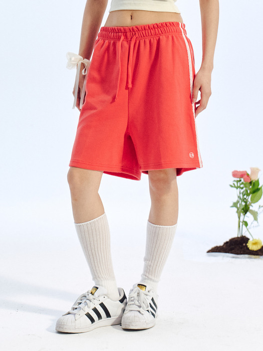 INDUSTRY RACE WIDE SHORT PANTS_Red