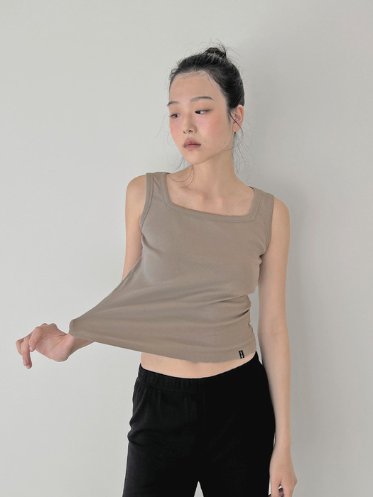 D. BASIC COTTON SQUARE NECK TOP - 5 COLOR