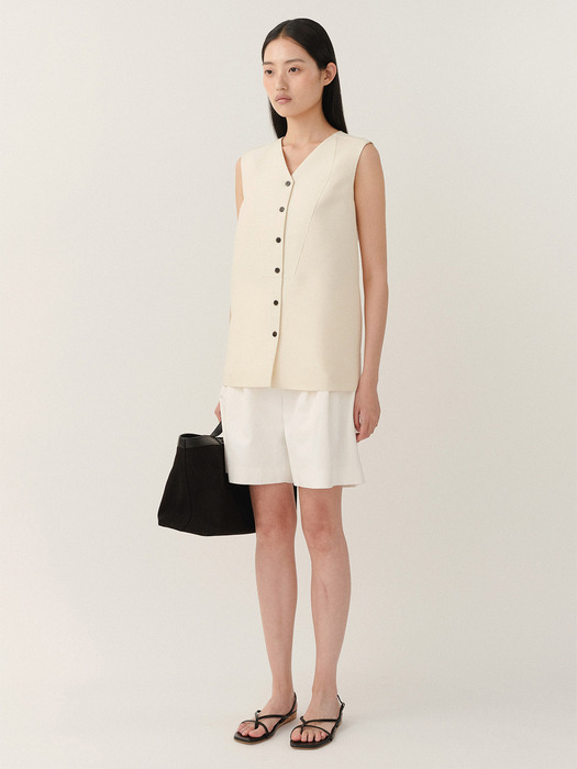 RS24 Silk Button Vest Ivory