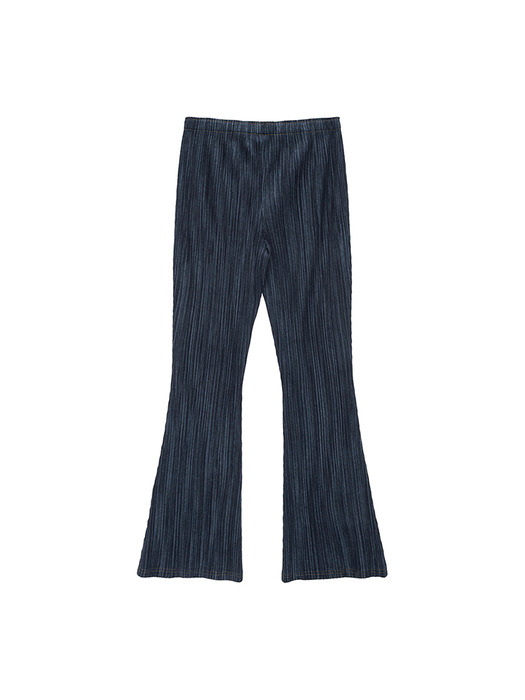 PLEATS STITCH LAYERED PANTS IN NAVY