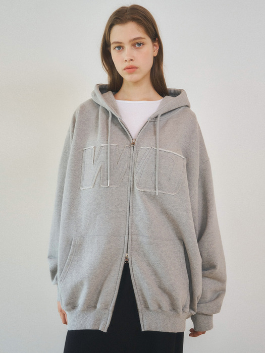 W/Heavy Cotton Two-way Hoodie Zip-Up 3color