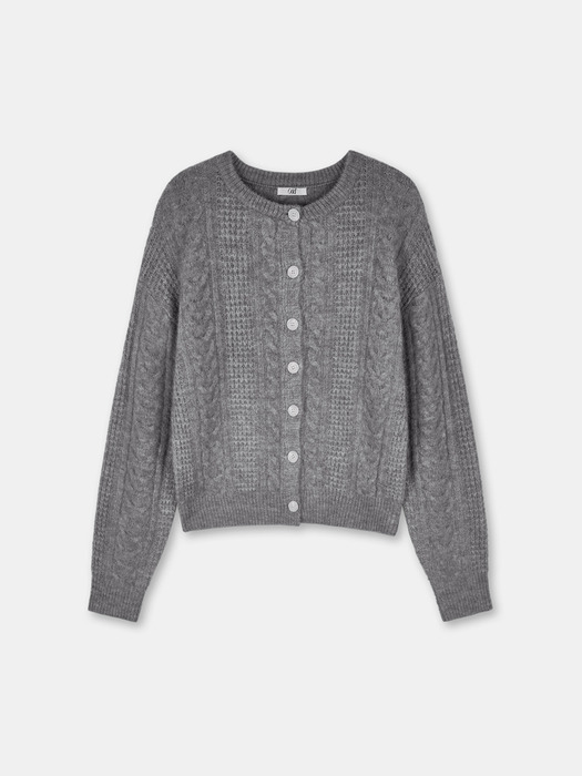 woolmohair cable cardigan-gray