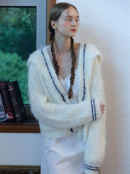 Sailor Collar Knit Cardigan_ivory