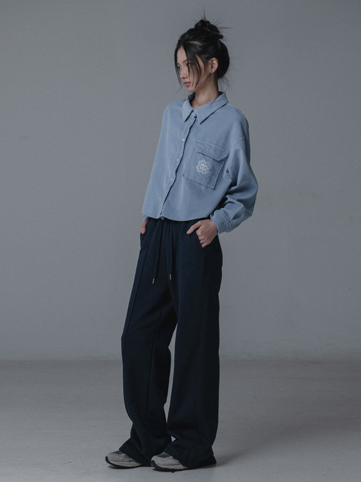 CORDUROY CROP SHIRTS_BLUE