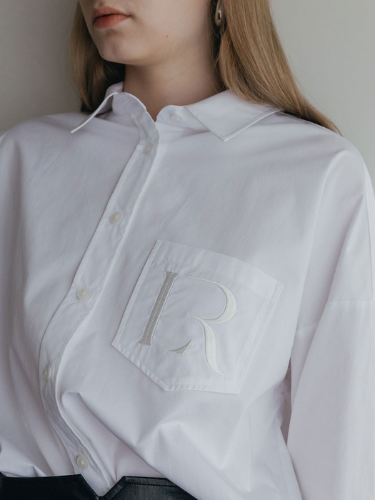 R-LOGO OVERSIZED SHIRT (WHITE)