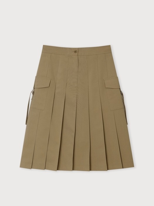 WHOLE PLEATS MIDI SKIRT (2COLORS)