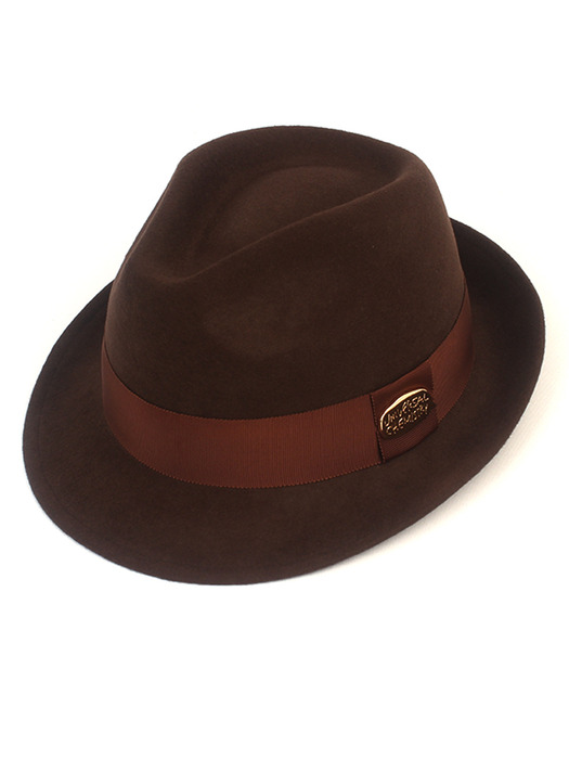 BU Brown Line Short Wool Fedora 울페도라