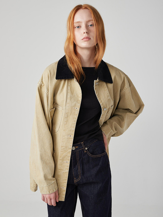 ben washed work jacket_beige