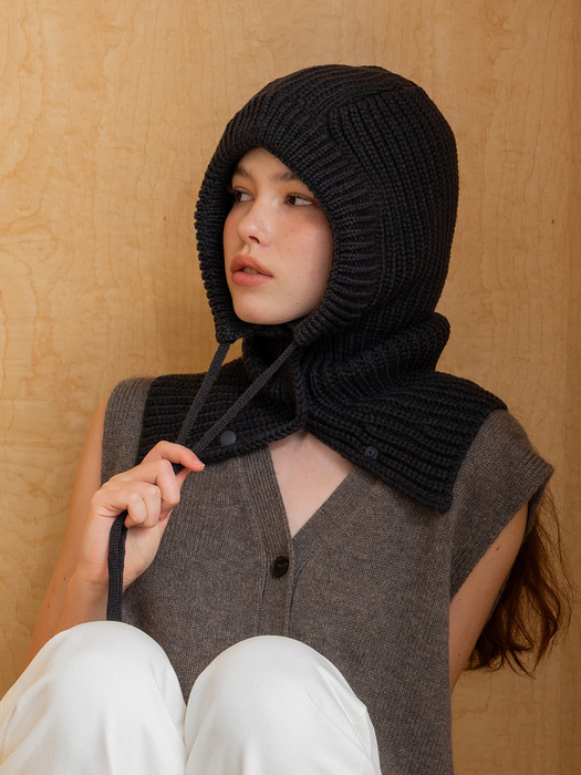 [단독] Buttoned string balaclava, Andy (3 colors)