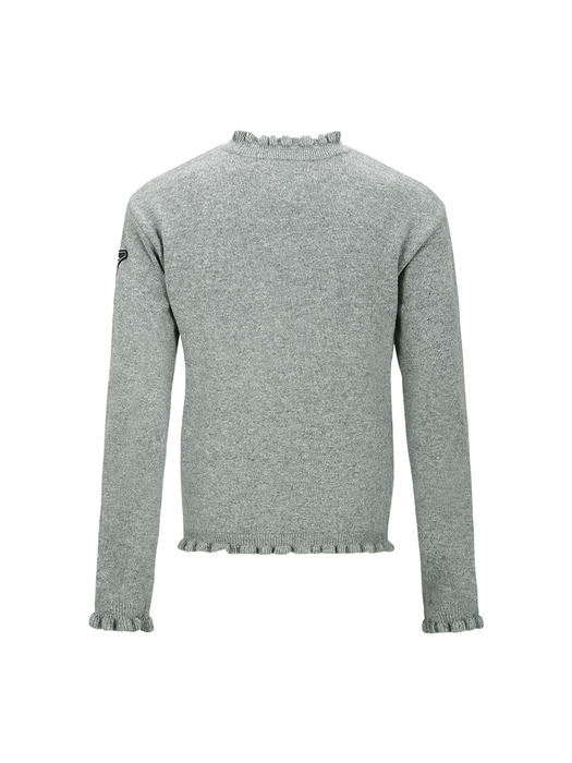 FLOWER RIB CREW-NECK SWEATER atb1173m(GREY)