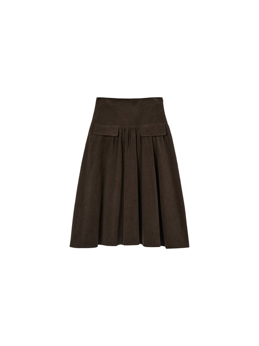 Unbalance Corduroy Shirring Skirt VC2499SK905M