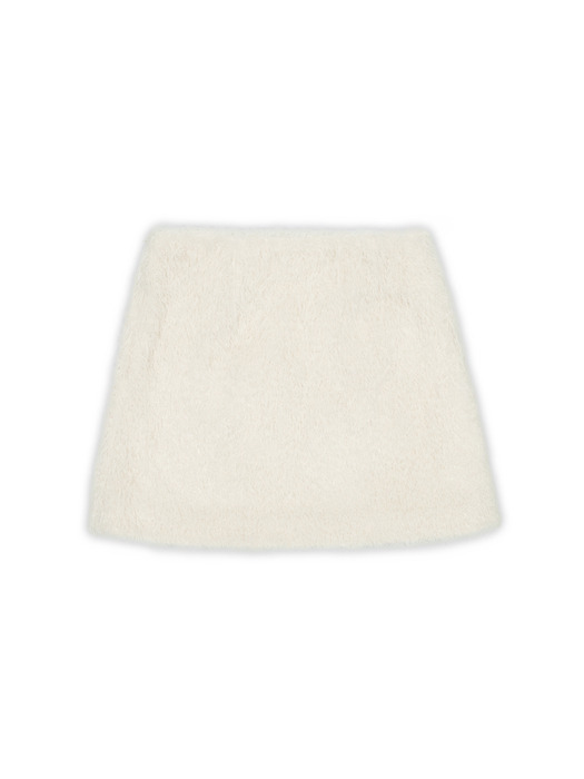 HAIRY MINI SKIRT (CREAM)