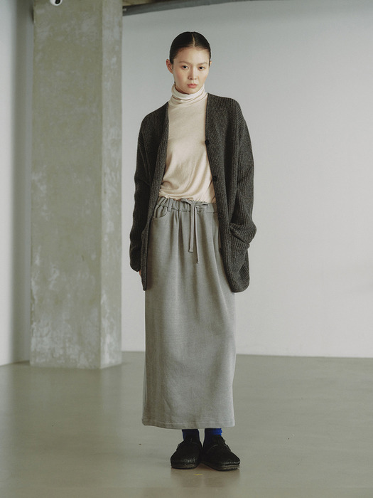 TWO-SIDED DENIM SKIRT_GREY