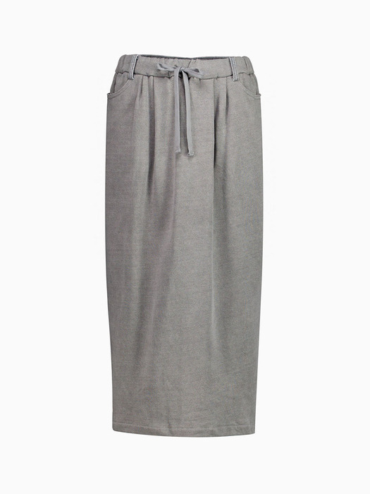 TWO-SIDED DENIM SKIRT_GREY