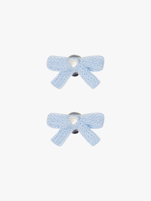 [2EA 1SET] FAIRY FLUFF RIBBON HAIRPIN_SKY BLUE