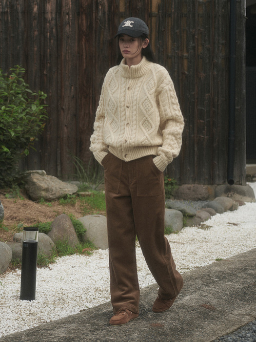 POLAND CABLE KNIT CARDIGAN_CREAM