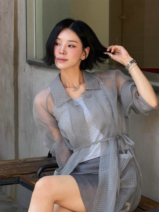 26SS 시어 트렌치 롱셔츠