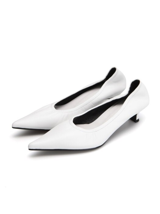Extreme Sharp Toe Ballerina Heels | White