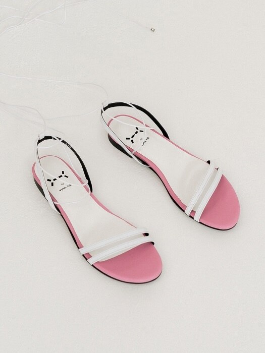 Petal capture gladiator sandal_White+Pink / YY8S-S24