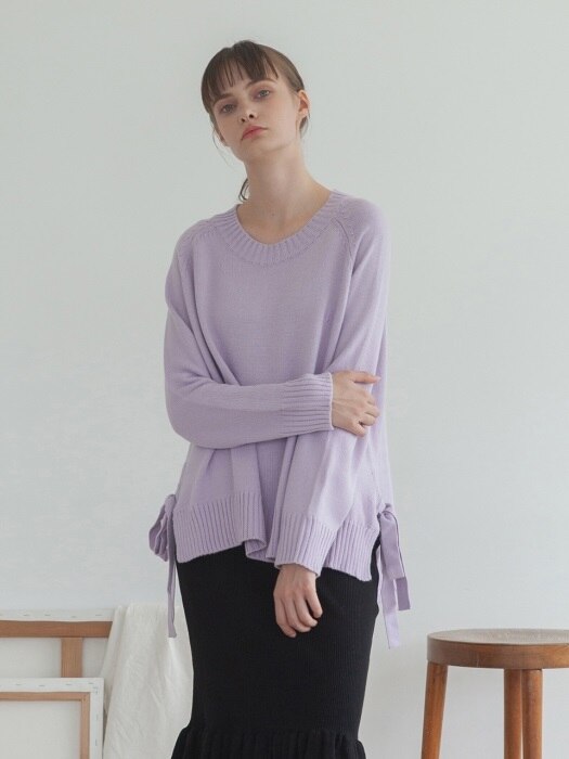 RAGLAN RIBBON KNIT_LILAC