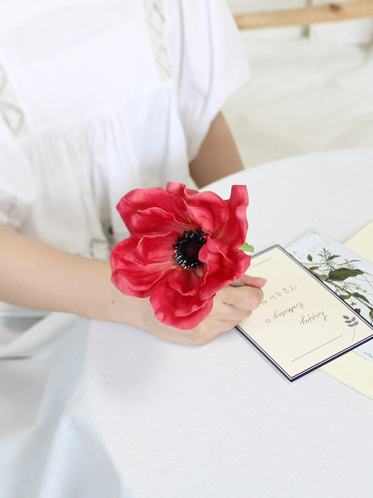 pink lovely anemone flower pen