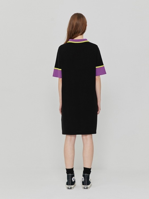 R COLOR BLOCK KNIT DRESS