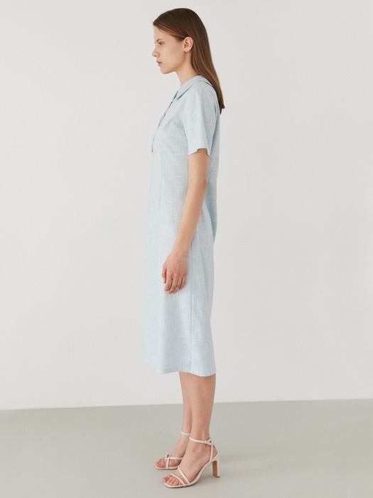 collar dress-blue