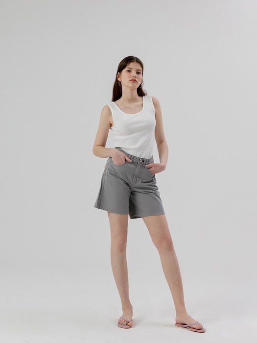 Cotton Half Pants [Grey]