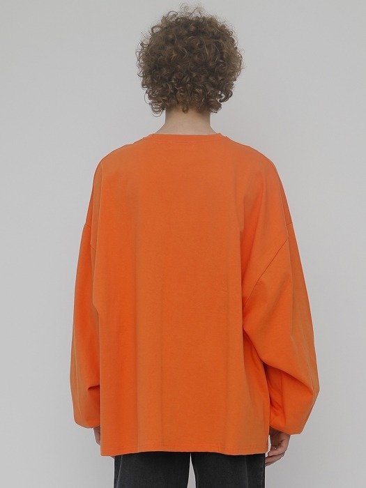 [UNISEX]R LINE LOGO T SHIRT_ORANGE