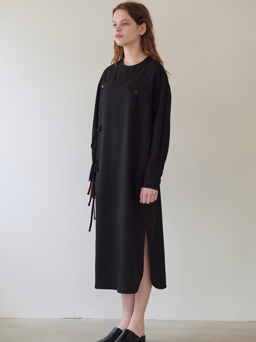 POCKET POINT WRAP SHIRTS DRESS_BK