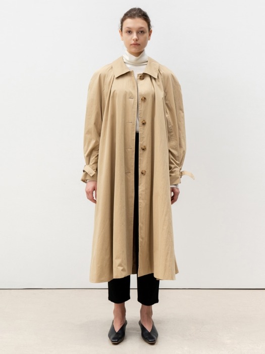 Puffsleeve trench coat_Beige