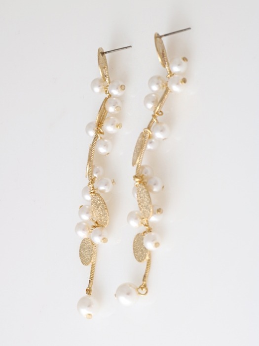 Gold Plate With Pearl Cluster Earrings